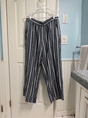 Old Navy Linen Striped Wide-Leg Pants. Size L